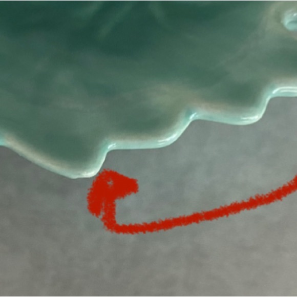 Vintage Enchanto candy dish turquoise leaves (cabbage?) and pink rose - Picture 10 of 16